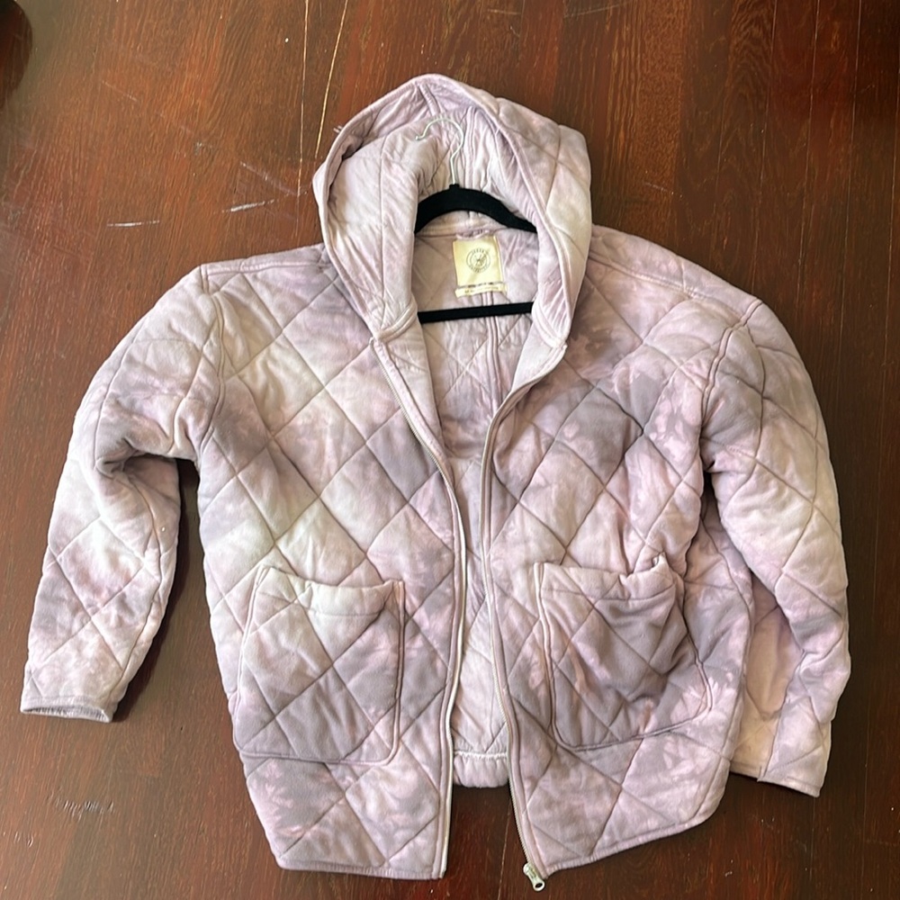 Urban Outfitters purple tie dye puffy jacket